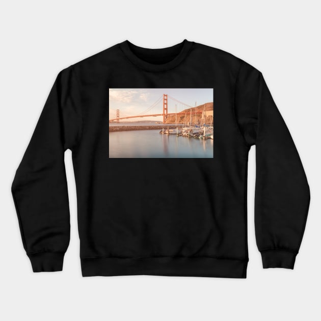 Bridge Morning Crewneck Sweatshirt by jvnimages